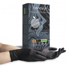 Перчатки нитриловые «Benovy» черные 5 гр