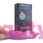 Перчатки нитриловые «Benovy» розовые